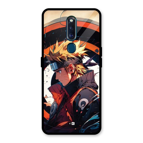 Naruto Uzumaki Combat Glass Back Case for Oppo F11 Pro