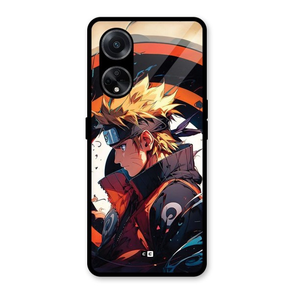 Naruto Uzumaki Combat Glass Back Case for Oppo F23