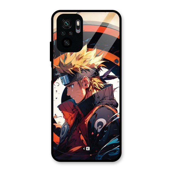 Naruto Uzumaki Combat Glass Back Case for Redmi Note 10