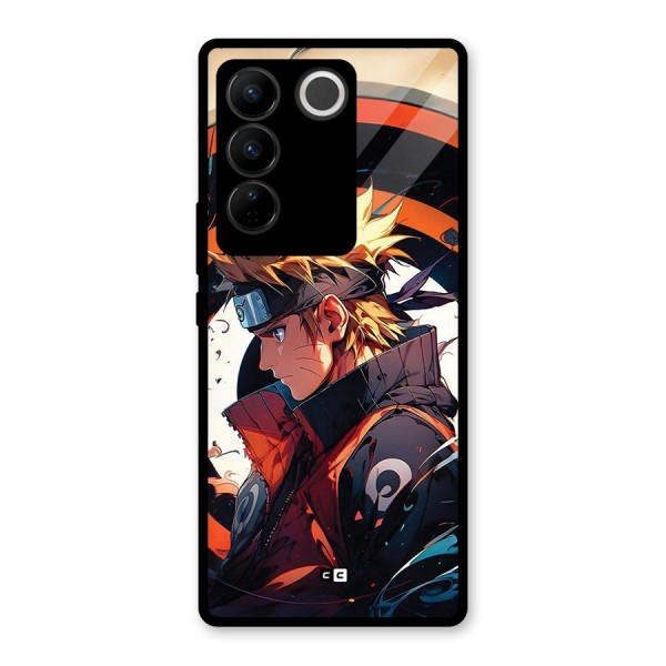 Naruto Uzumaki Combat Glass Back Case for Vivo V27 Pro