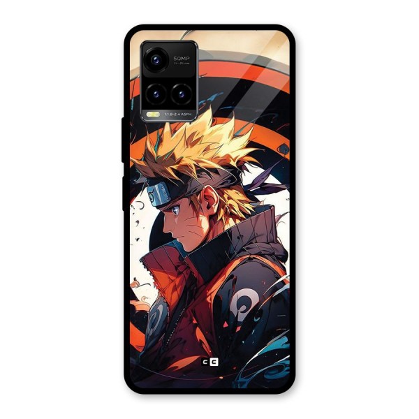 Naruto Uzumaki Combat Glass Back Case for Vivo Y21A