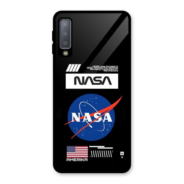 Nasa Zone Glass Back Case for Galaxy A7 (2018)