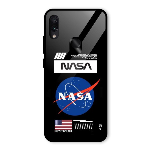 Nasa Zone Glass Back Case for Redmi Note 7