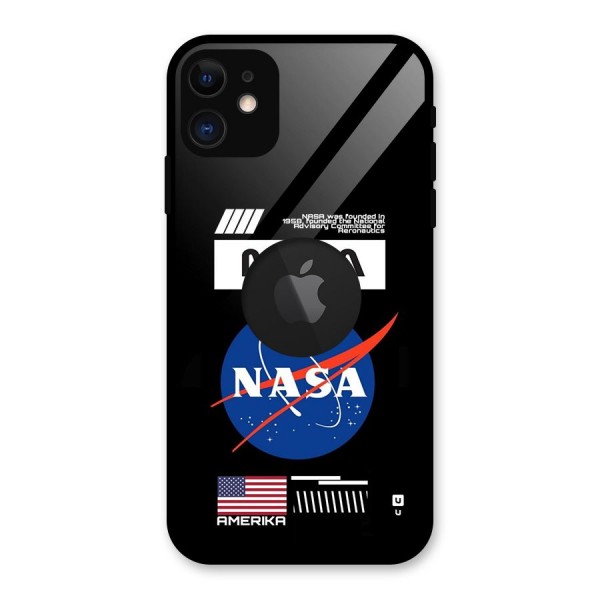 Nasa Zone Glass Back Case for iPhone 11 Logo Cut