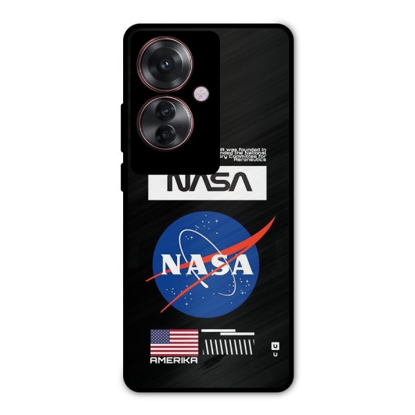 Nasa Zone Metal Back Case for Oppo F25 Pro