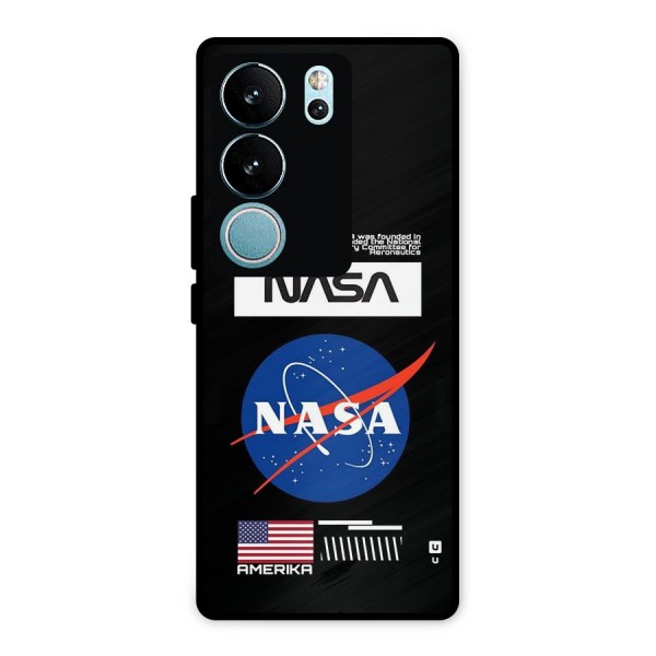 Nasa Zone Metal Back Case for Vivo V29 Pro