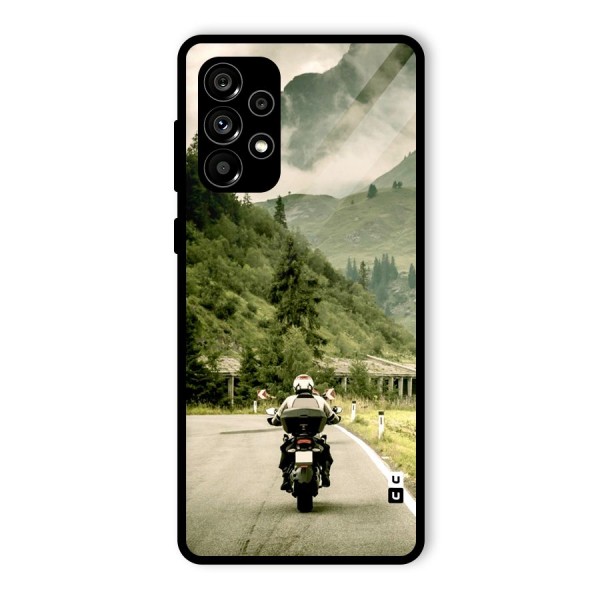 Nature Bike Glass Back Case for Galaxy A73 5G