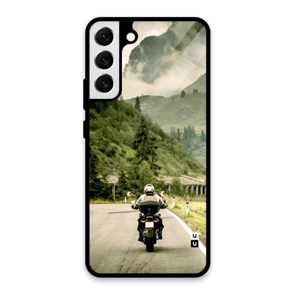 Nature Bike Glass Back Case for Galaxy S22 Plus 5G