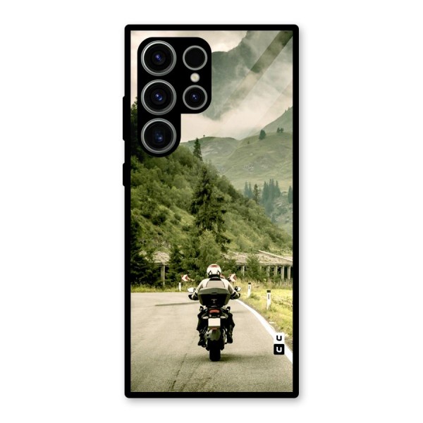 Nature Bike Glass Back Case for Galaxy S23 Ultra
