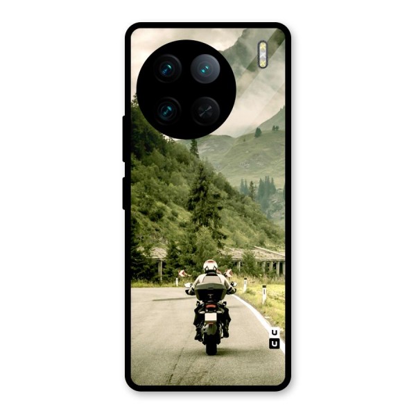 Nature Bike Glass Back Case for Vivo X90 Pro