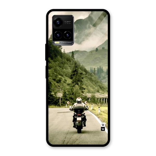 Nature Bike Glass Back Case for Vivo Y21G