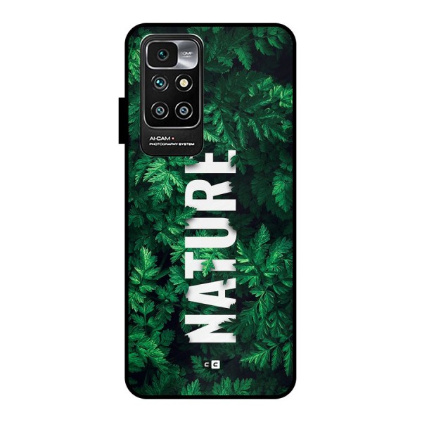 Nature Leaves Metal Back Case for Redmi 10 Prime