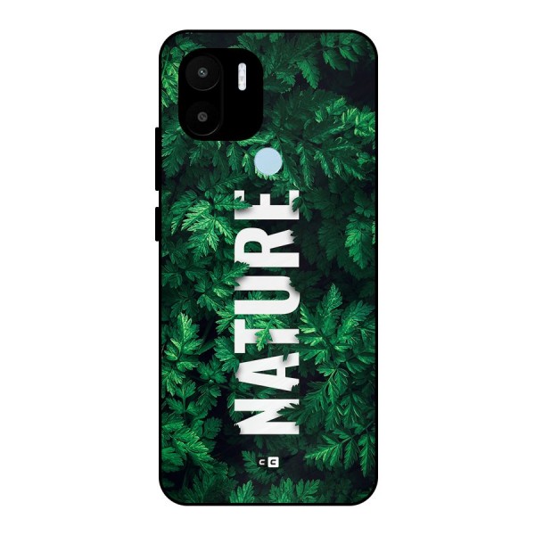 Nature Leaves Metal Back Case for Redmi A1 Plus
