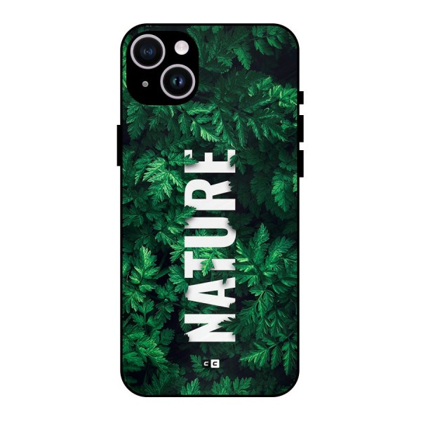 Nature Leaves Metal Back Case for iPhone 14 Plus