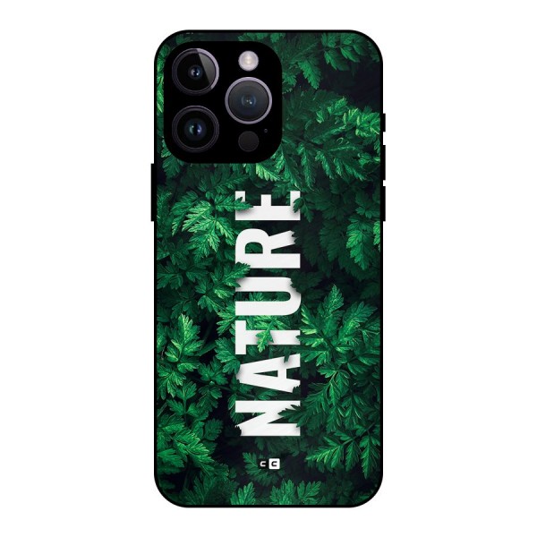 Nature Leaves Metal Back Case for iPhone 14 Pro Max