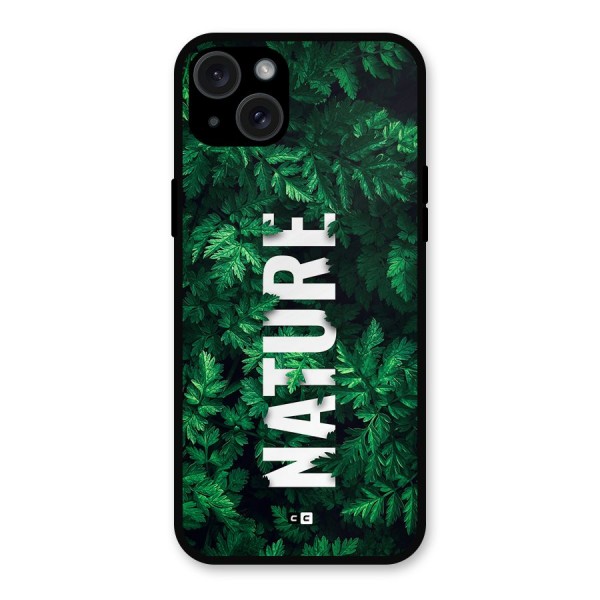 Nature Leaves Metal Back Case for iPhone 15 Plus