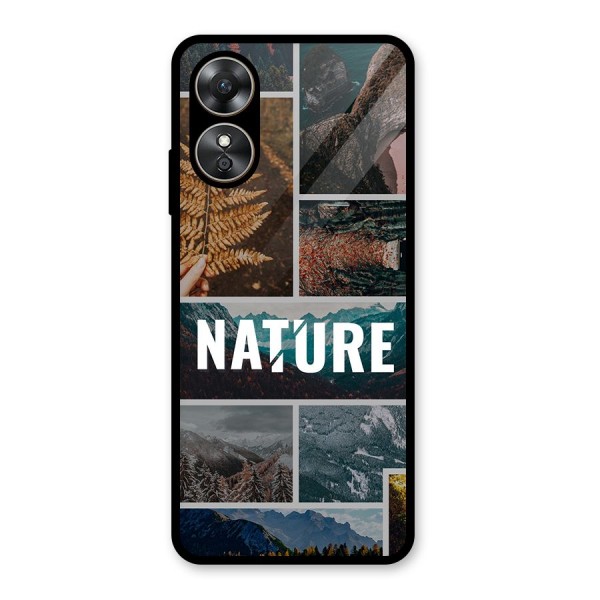 Nature Travel Glass Back Case for Oppo A17