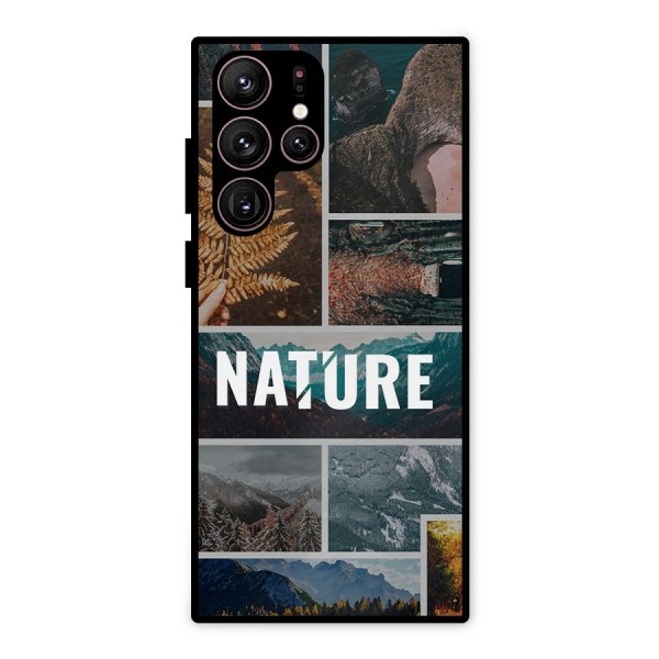 Nature Travel Metal Back Case for Galaxy S22 Ultra 5G