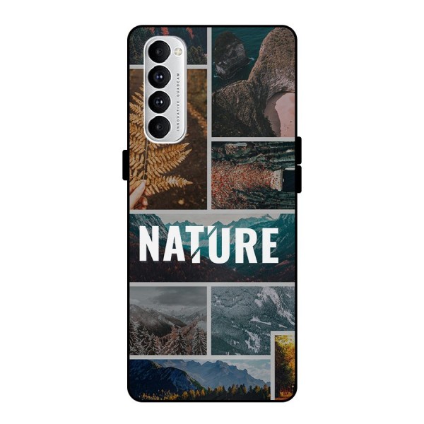 Nature Travel Metal Back Case for Oppo Reno4 Pro