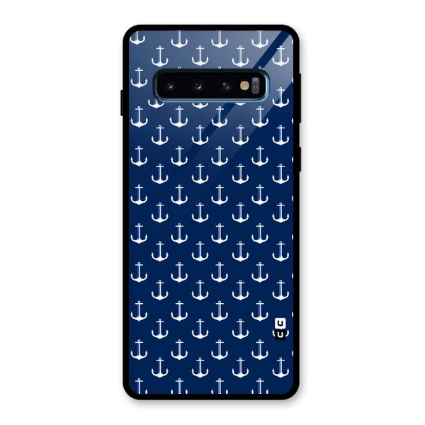 Nautical Pattern Glass Back Case for Galaxy S10