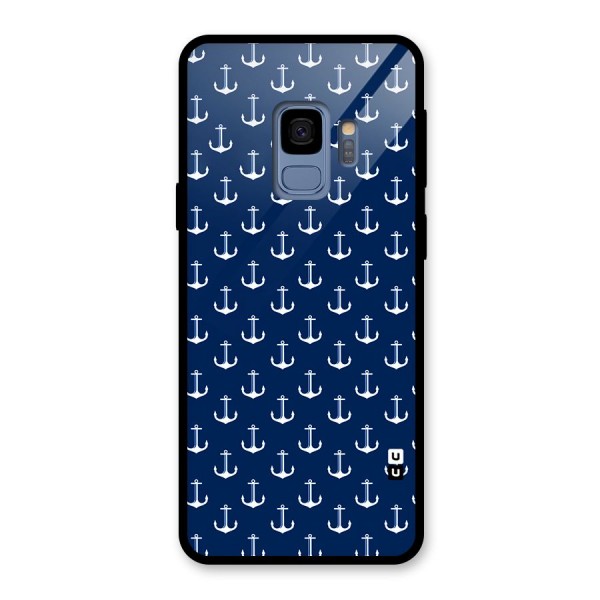 Nautical Pattern Glass Back Case for Galaxy S9