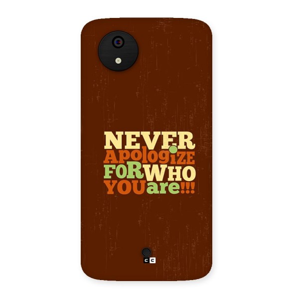 Never Apologize Back Case for Canvas A1  AQ4501