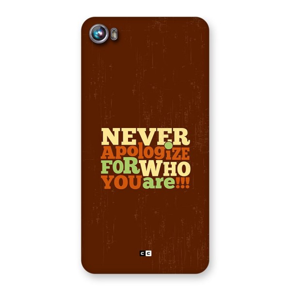 Never Apologize Back Case for Canvas Fire 4 (A107)