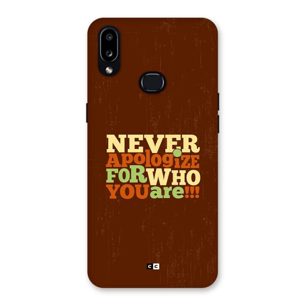 Never Apologize Back Case for Galaxy A10s