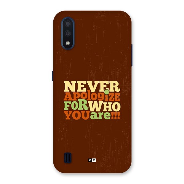 Never Apologize Back Case for Galaxy M01