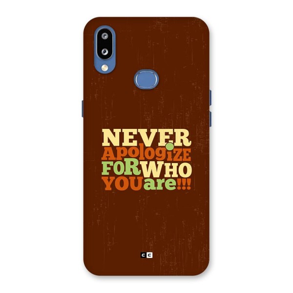 Never Apologize Back Case for Galaxy M01s