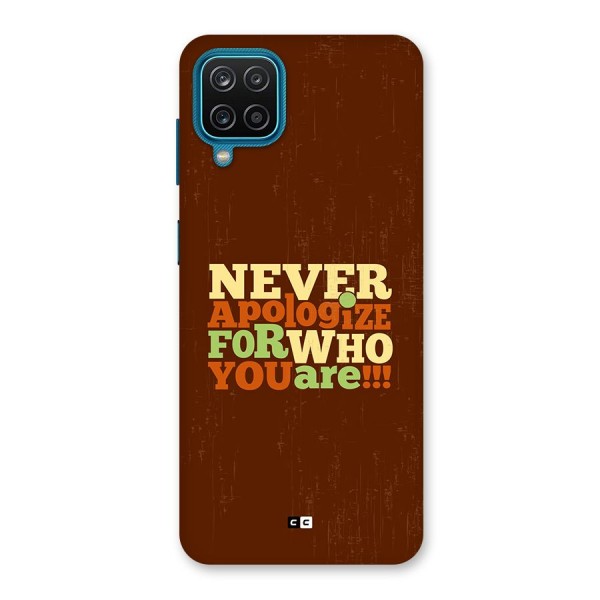 Never Apologize Back Case for Galaxy M12