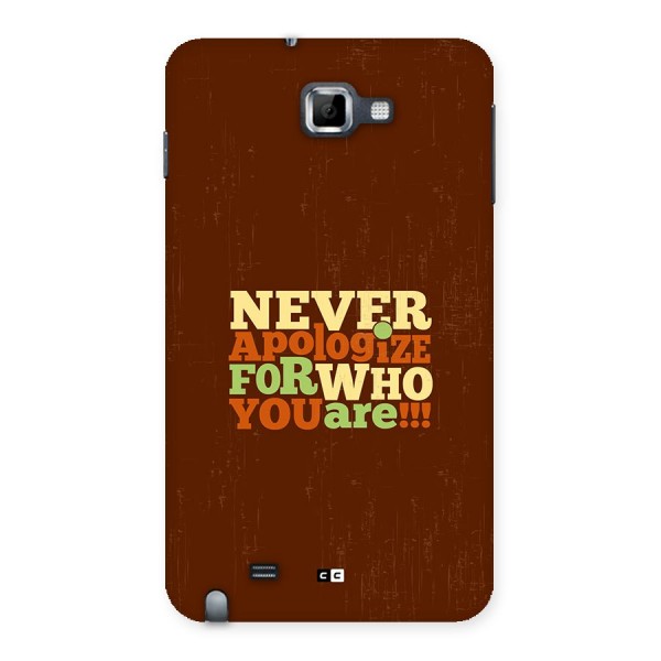 Never Apologize Back Case for Galaxy Note