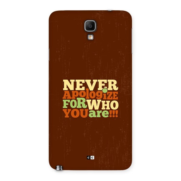 Never Apologize Back Case for Galaxy Note 3 Neo