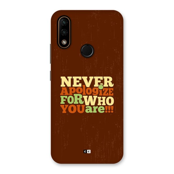 Never Apologize Back Case for Lenovo A6 Note