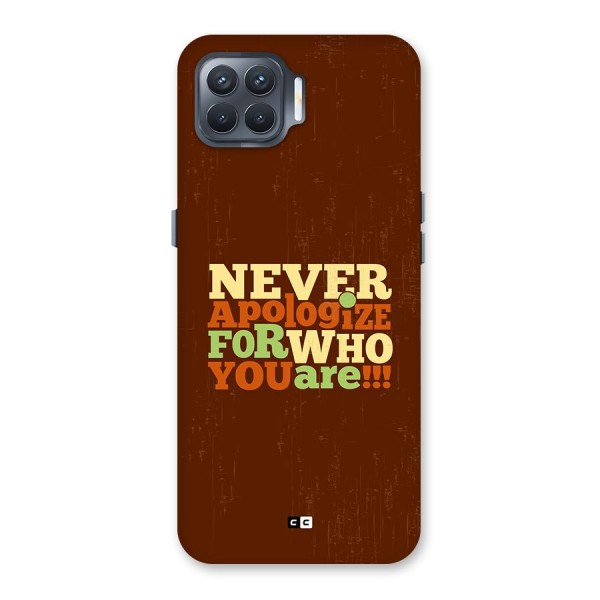 Never Apologize Back Case for Oppo F17 Pro