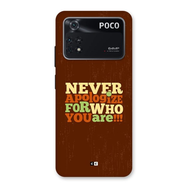 Never Apologize Back Case for Poco M4 Pro 4G