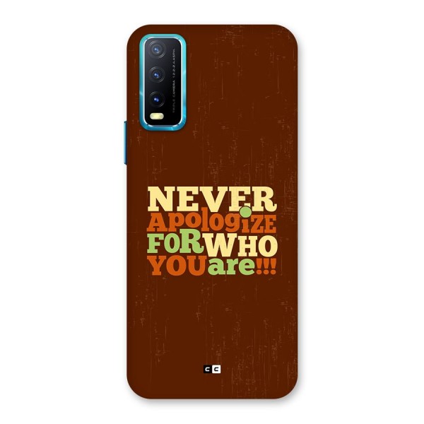 Never Apologize Back Case for Vivo Y12s