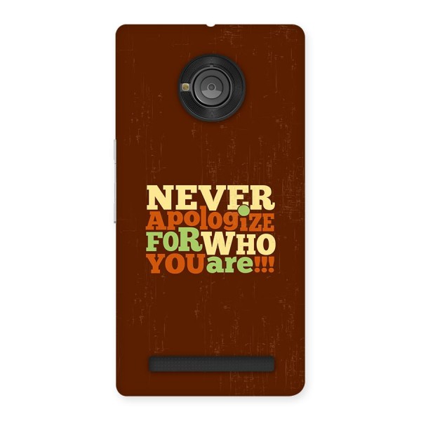 Never Apologize Back Case for Yuphoria