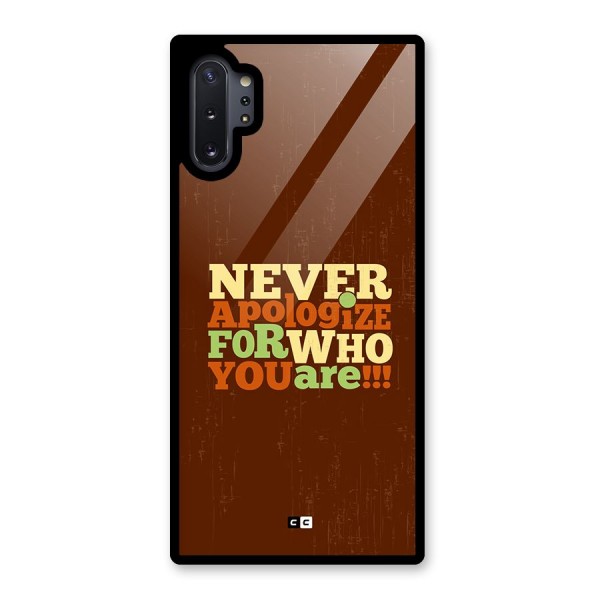 Never Apologize Glass Back Case for Galaxy Note 10 Plus