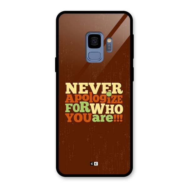 Never Apologize Glass Back Case for Galaxy S9