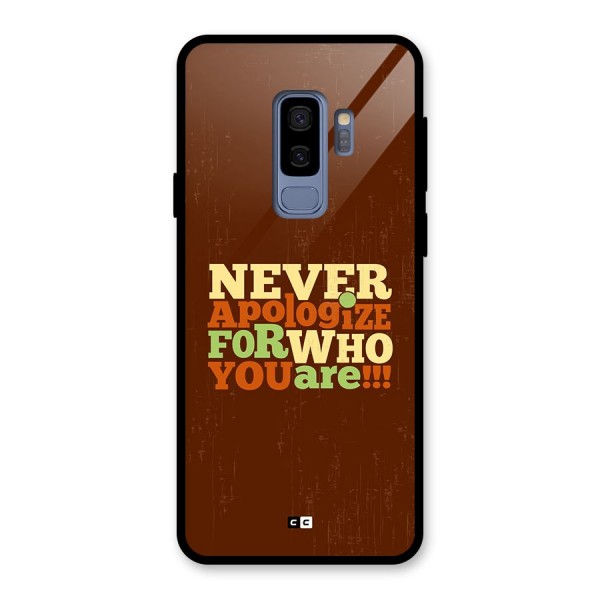 Never Apologize Glass Back Case for Galaxy S9 Plus