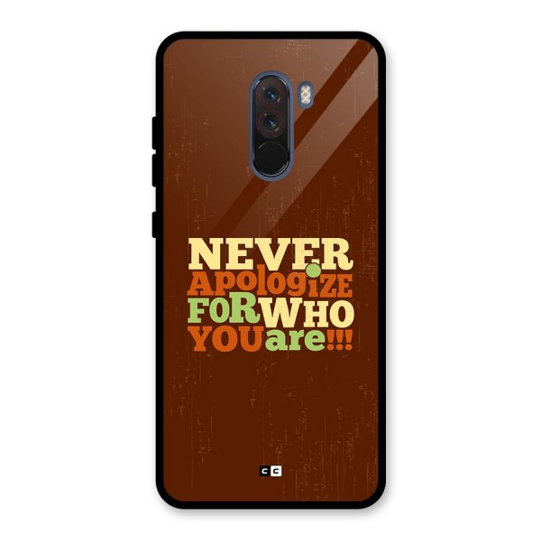 Never Apologize Glass Back Case for Poco F1