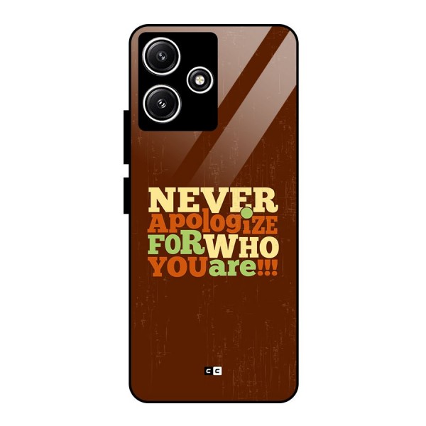 Never Apologize Glass Back Case for Poco M6 Pro