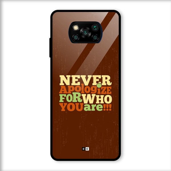 Never Apologize Glass Back Case for Poco X3