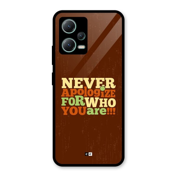 Never Apologize Glass Back Case for Poco X5