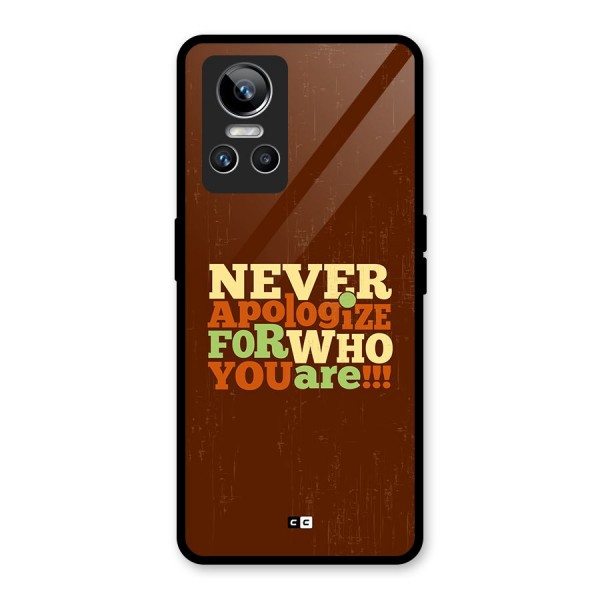 Never Apologize Glass Back Case for Realme GT Neo 3