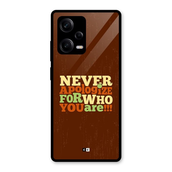 Never Apologize Glass Back Case for Redmi Note 12 Pro