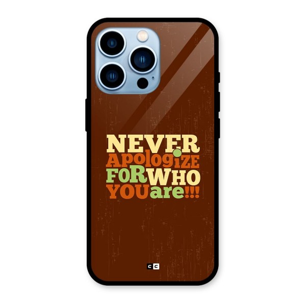 Never Apologize Glass Back Case for iPhone 13 Pro