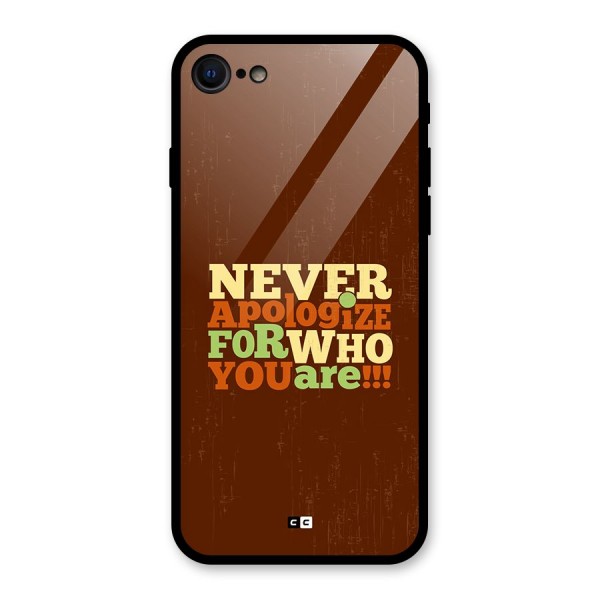 Never Apologize Glass Back Case for iPhone 8