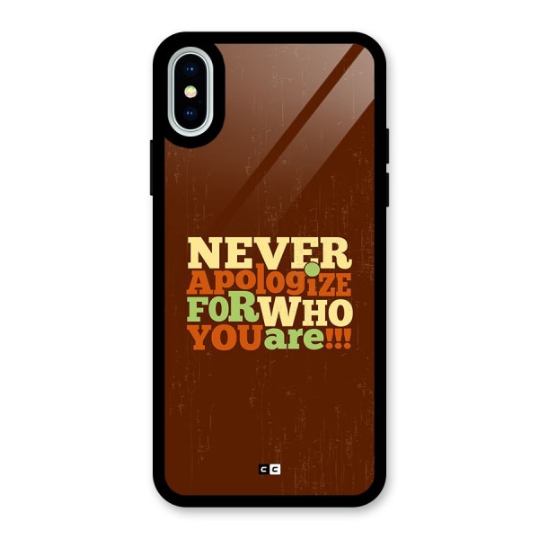 Never Apologize Glass Back Case for iPhone X